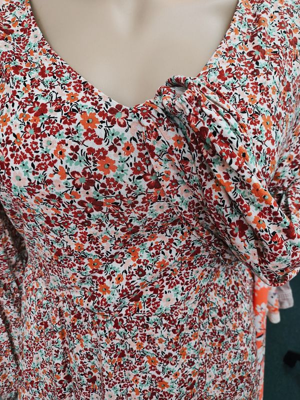 2x Torrid floral mini dress long sleeves