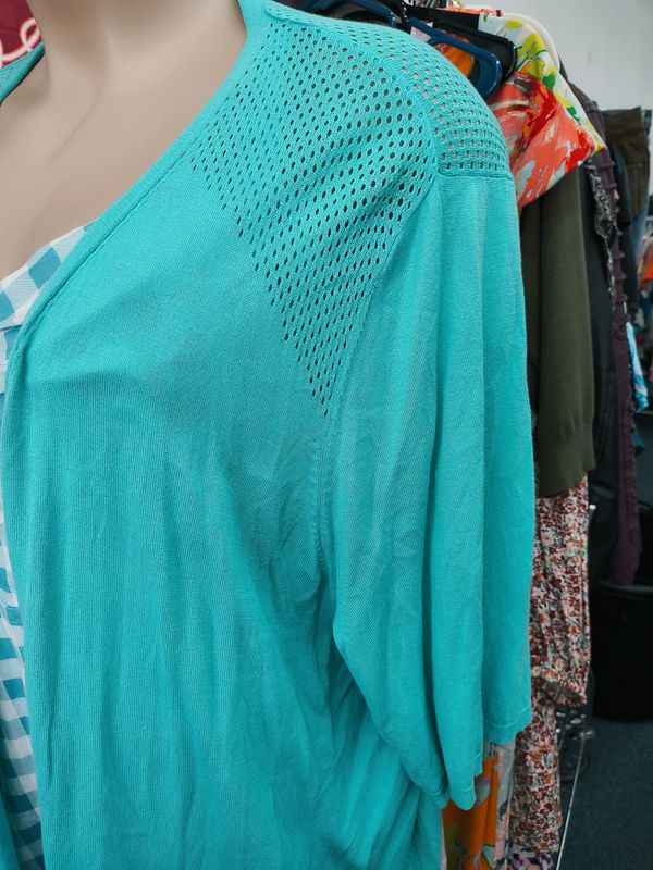 4x Catherines blue open cardigan sweater