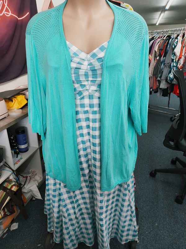 4x Catherines blue open cardigan sweater