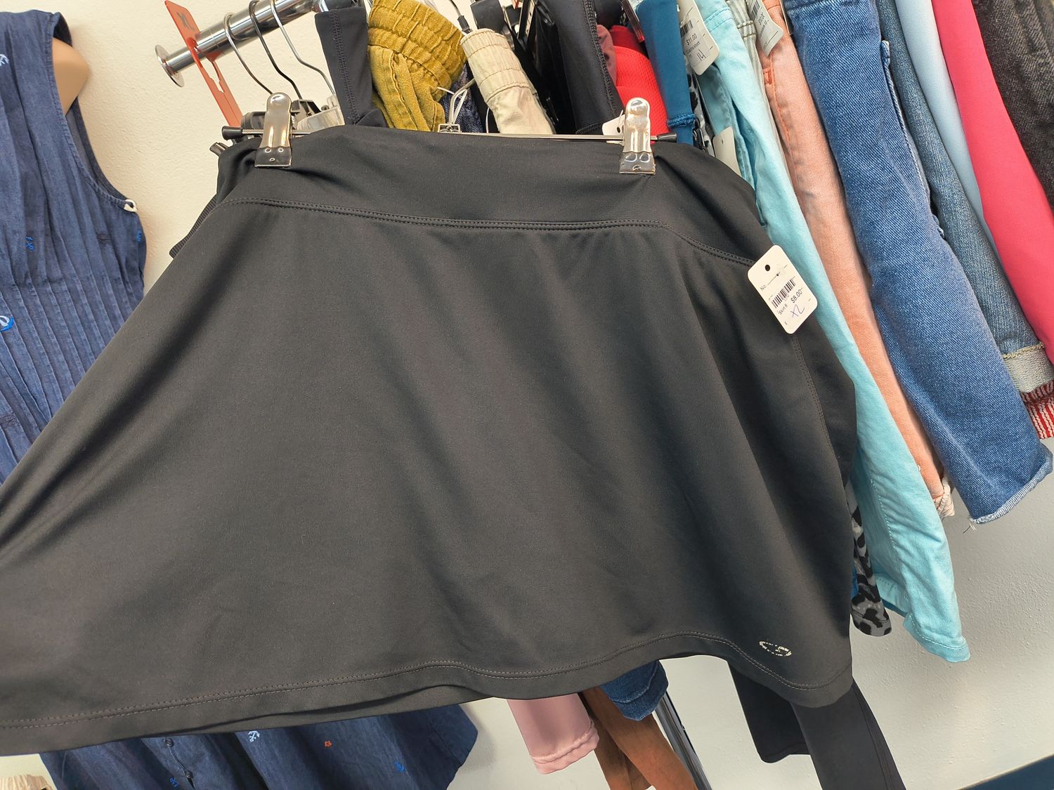 XL Champion black knit skort skirt with shorts athletic
