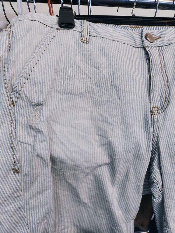 Size 14 Lane Bryant striped denim bermuda shorts