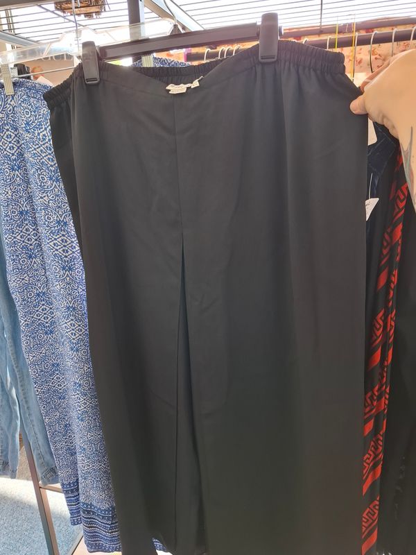 2x Adrianna Papell black palazzo wide leg dressy pants