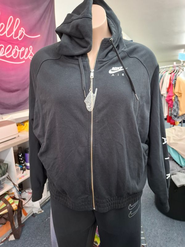 3x Nike Air black zip front sweatshirt oversized hoodie