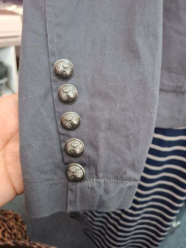 00 XL Torrid gray military jacket no stretch