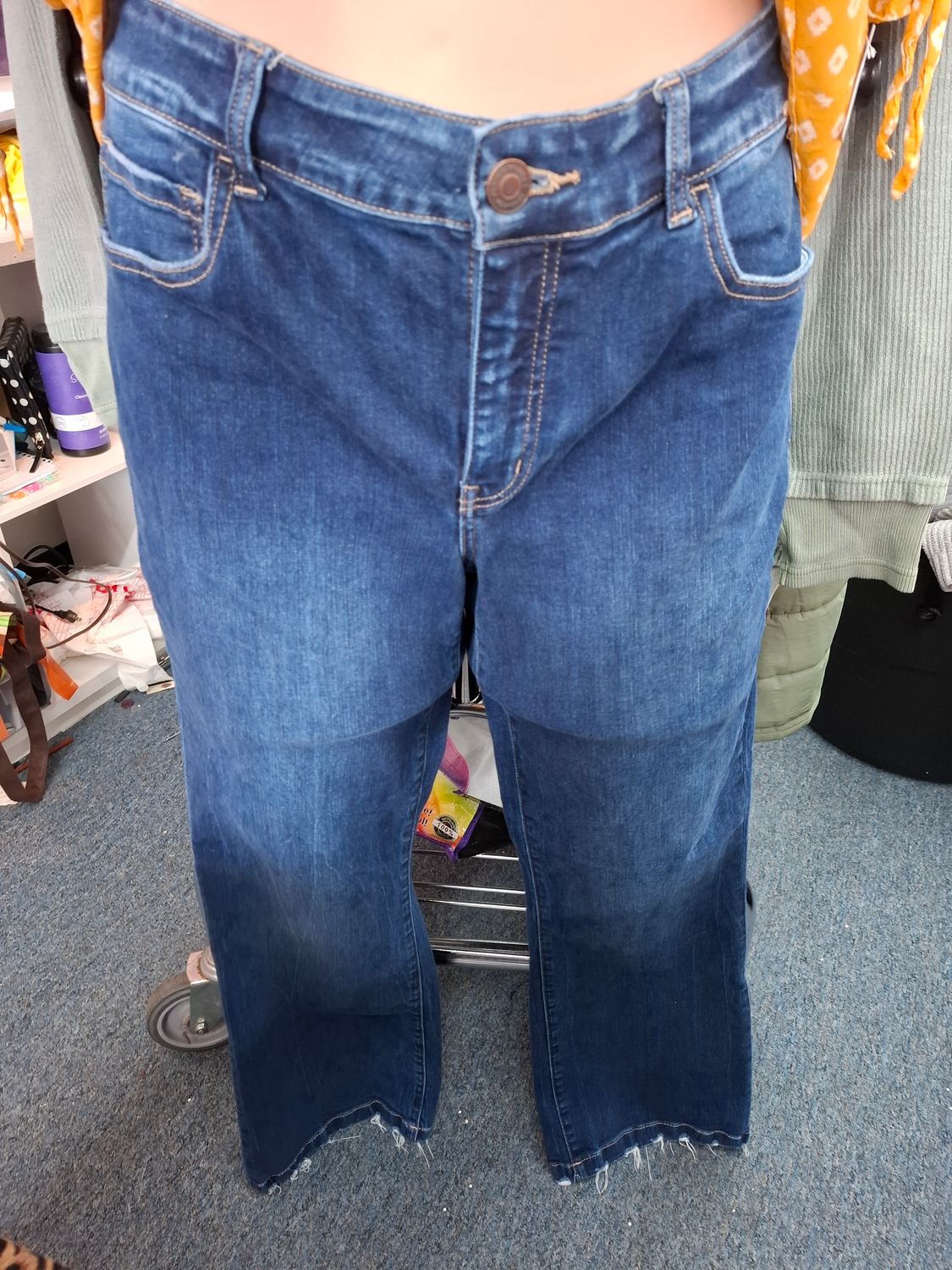 18W Flying Monkey bootcut denim jeans distressed