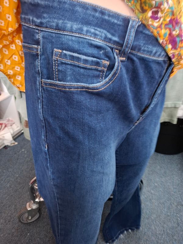 18W Flying Monkey bootcut denim jeans distressed