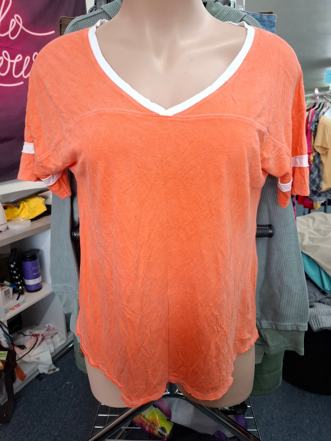 2x Torrid orange tee with white ringer