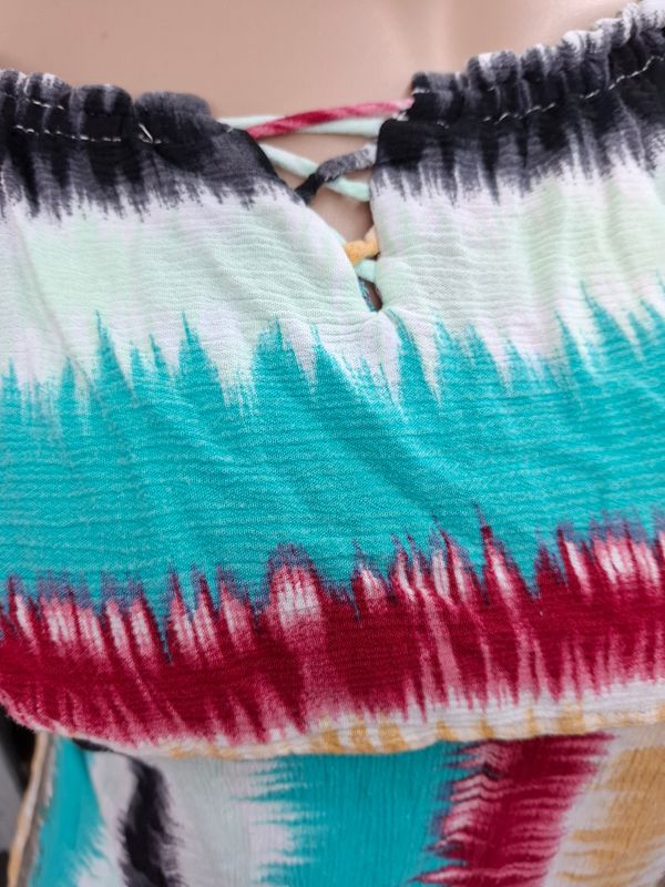 2x Cato tie dye stripes ruffle off the shoulder top