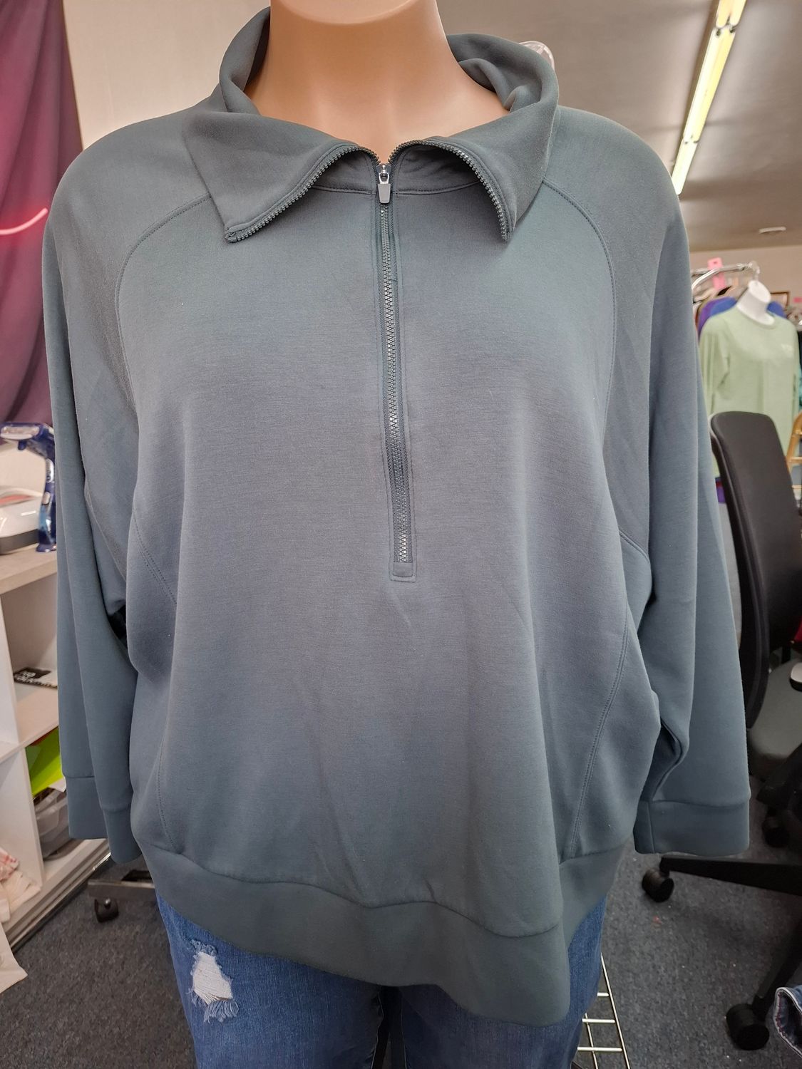 4x Maurices green soft half zip sweatshirt