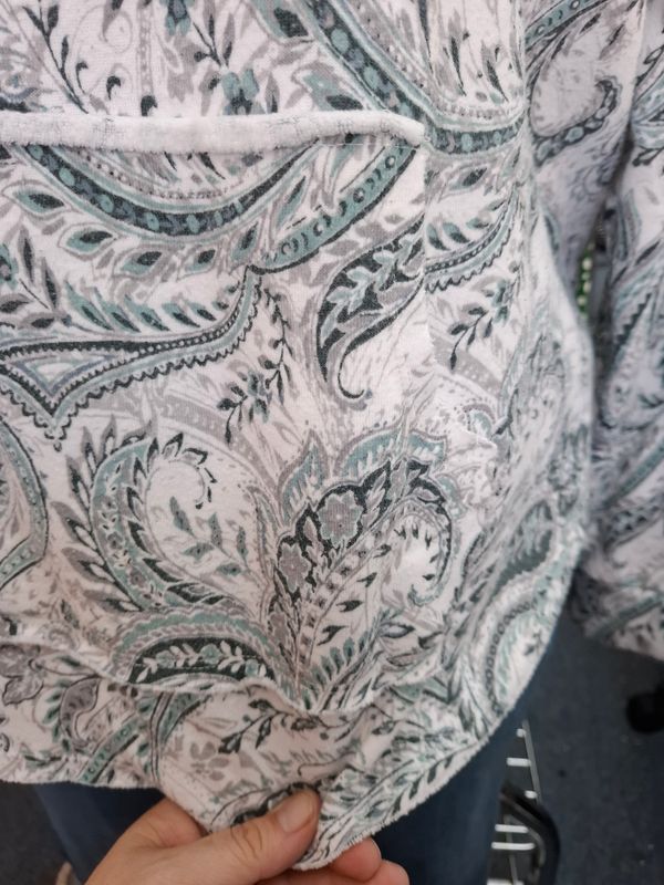 4x Cato green and white floral paisley sweatshirt hoodie top