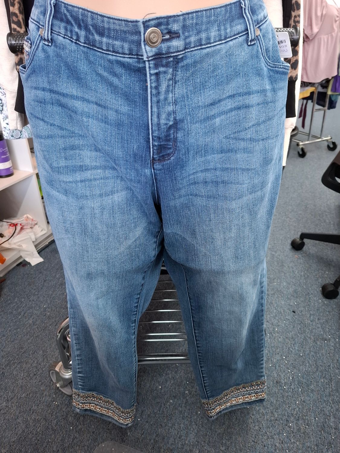 20W Signature slimming by CJ Banks crop denim jeans