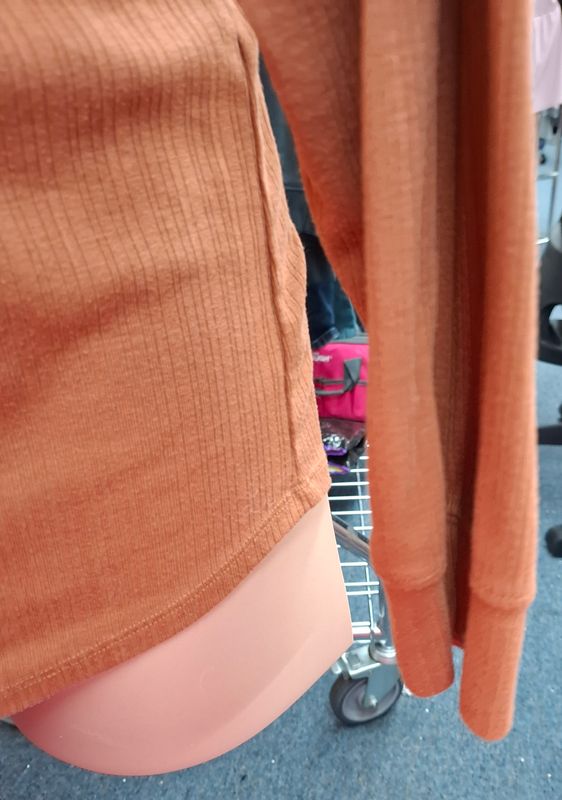 4x Maurices rust ribbed long sleeve button henley top
