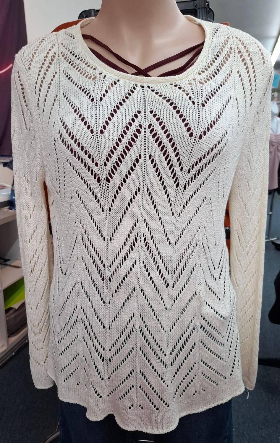 XXL FYLO cream lightweight tunic sweater 1x