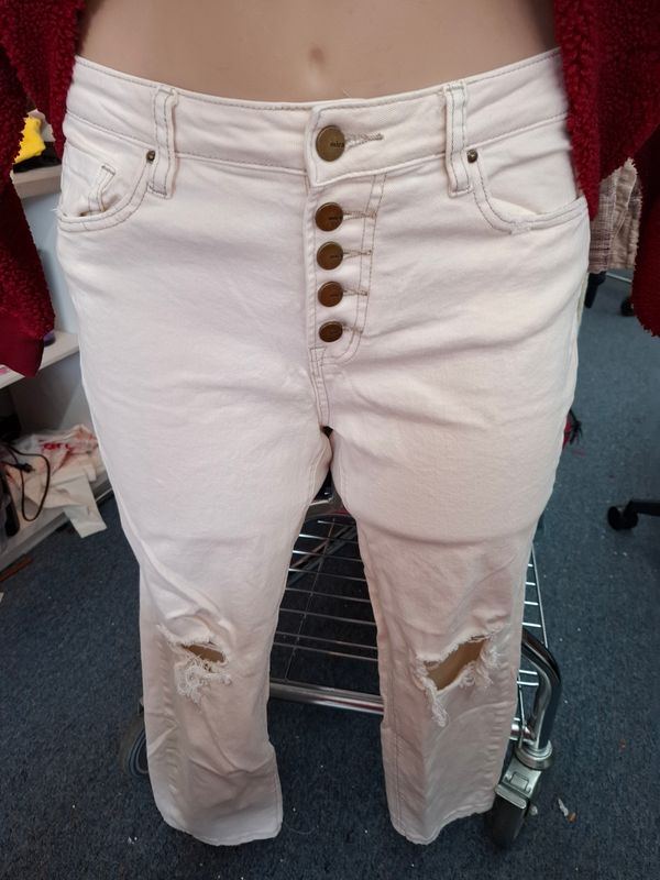 Size 29 12 Mica off white denim jeans distressed
