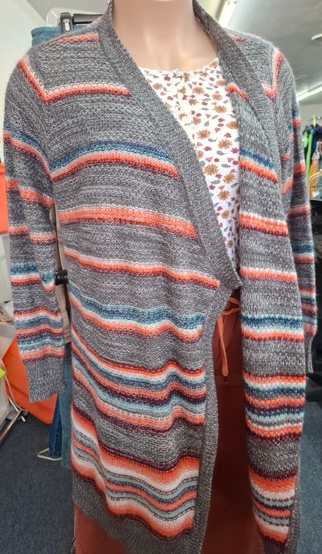 00 XL Torrid striped long duster sweater cardigan