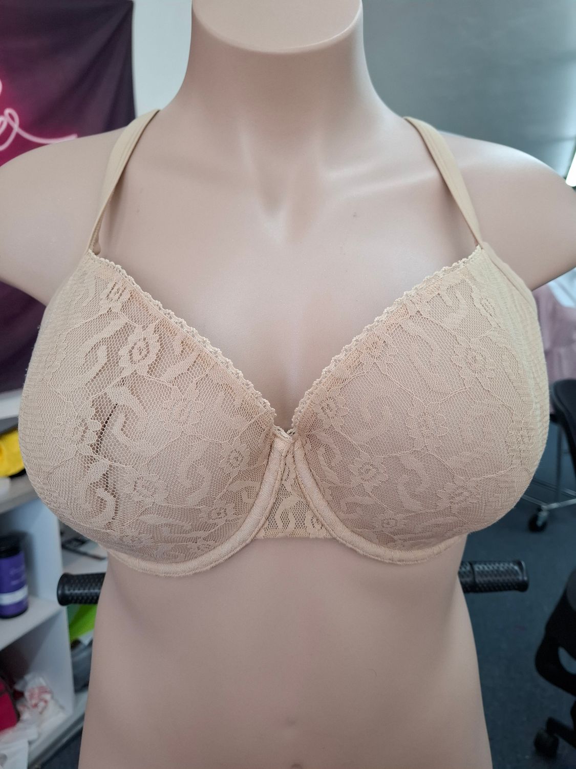 42DDD Cacique nude lace balconette bra
