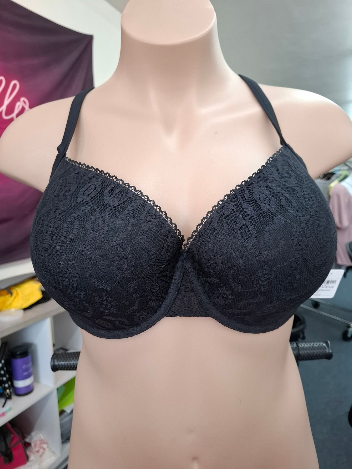 42DDD Cacique black lace balconette bra