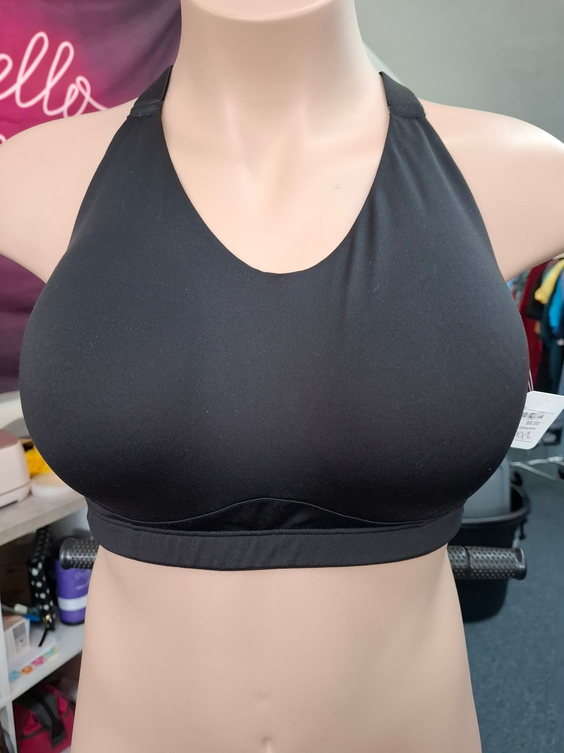 XXL Calia black molded cup cross back sports lounge bra