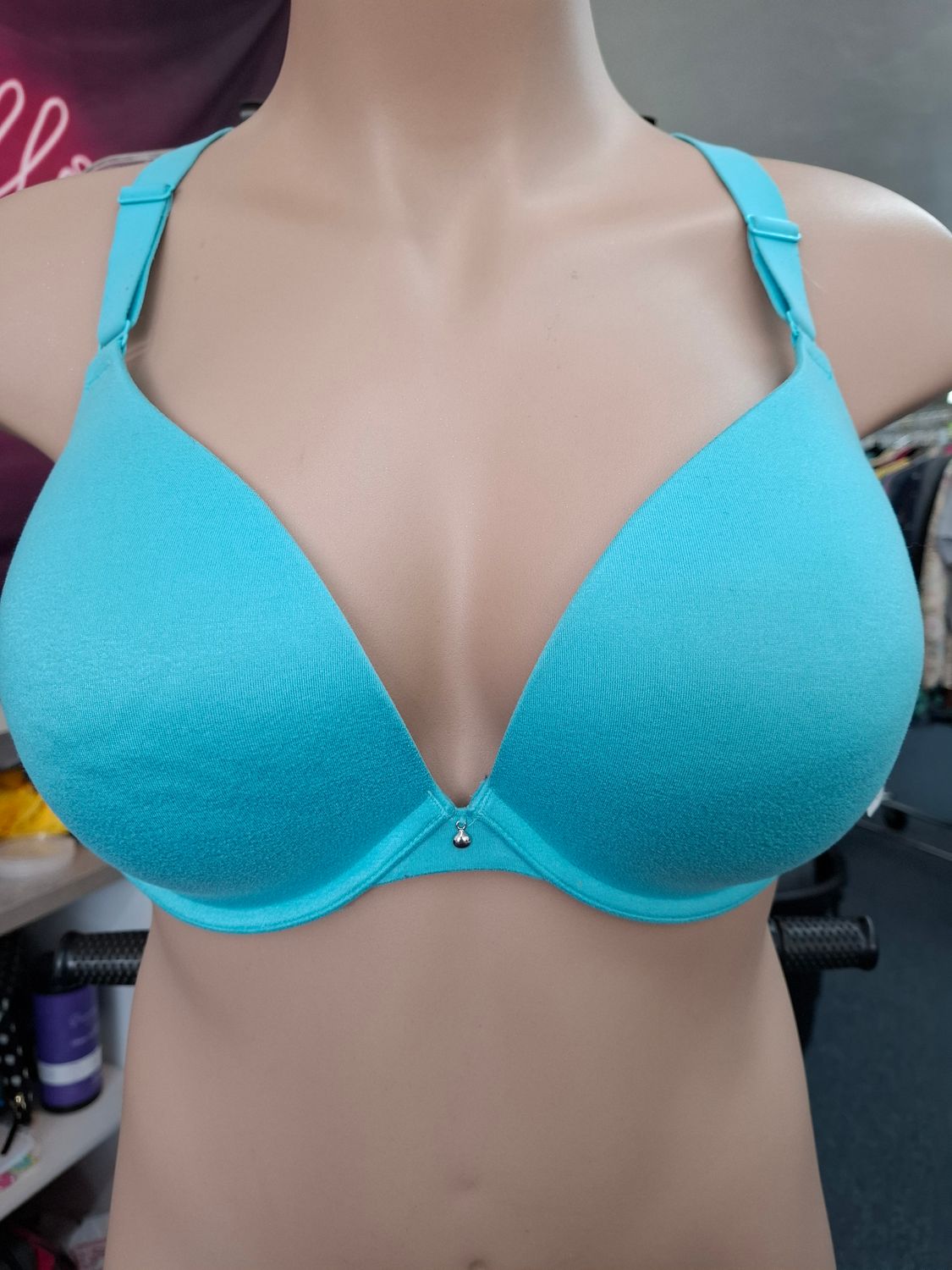 44C Cacique blue boost plunge underwire bra