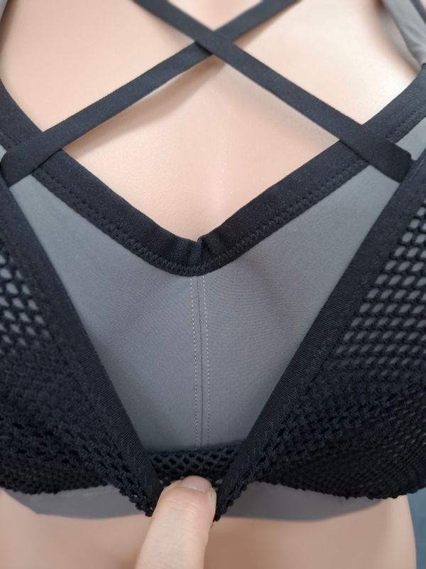 46D Torrid Active mesh front black gray sports bra