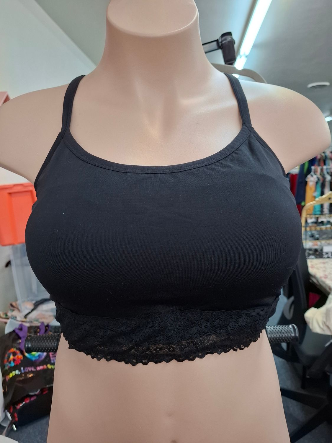 3x Torrid Curve black bralette lace trim seamless