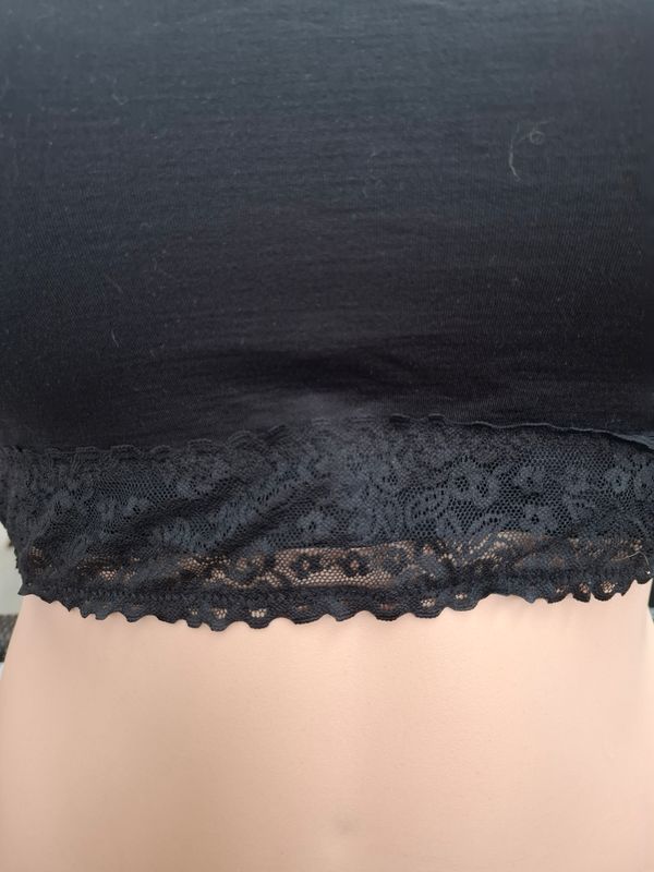 3x Torrid Curve black bralette lace trim seamless