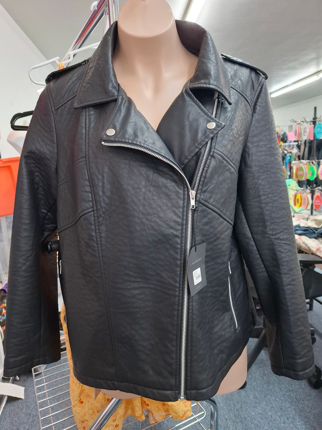 3x Lane Bryant NWT black heavy faux leather jacket