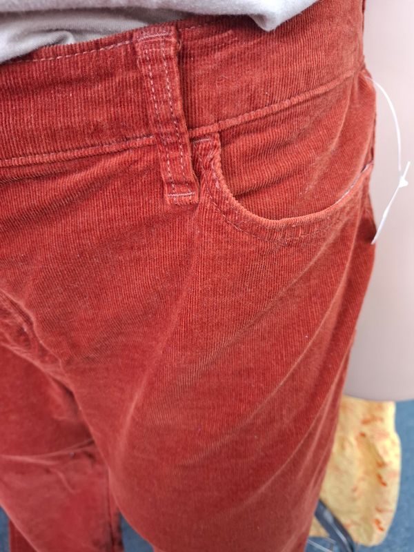 20W St John's Bay orange corduroy pants straight leg