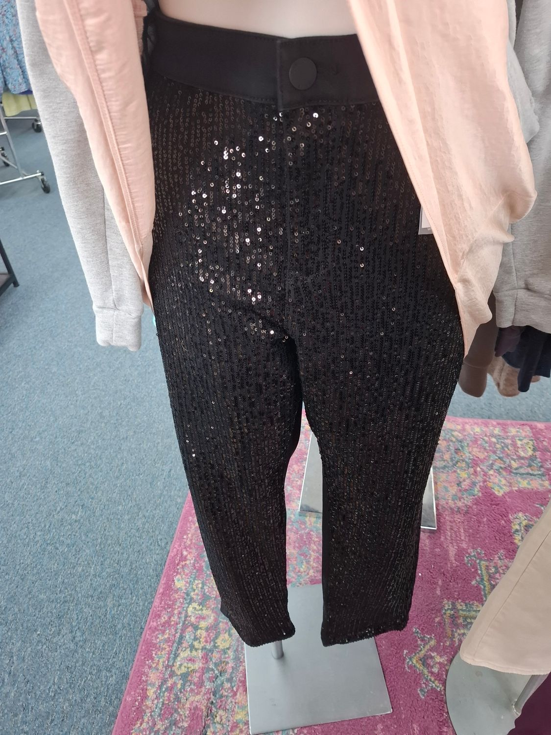 Size 22 NWT Lane Bryant black sequin front boyfriend jeans
