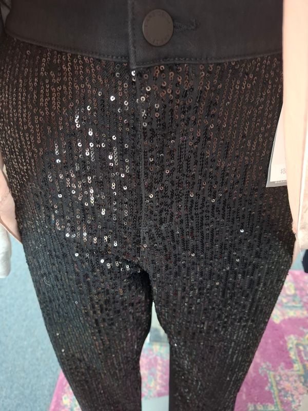Size 22 NWT Lane Bryant black sequin front boyfriend jeans