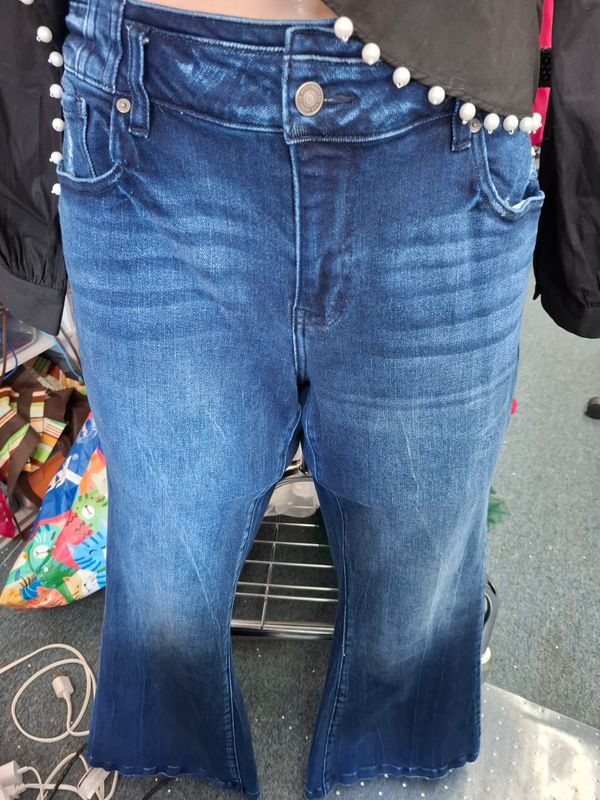 16 Kancan distressed flare jeans stretchy Dolly costume