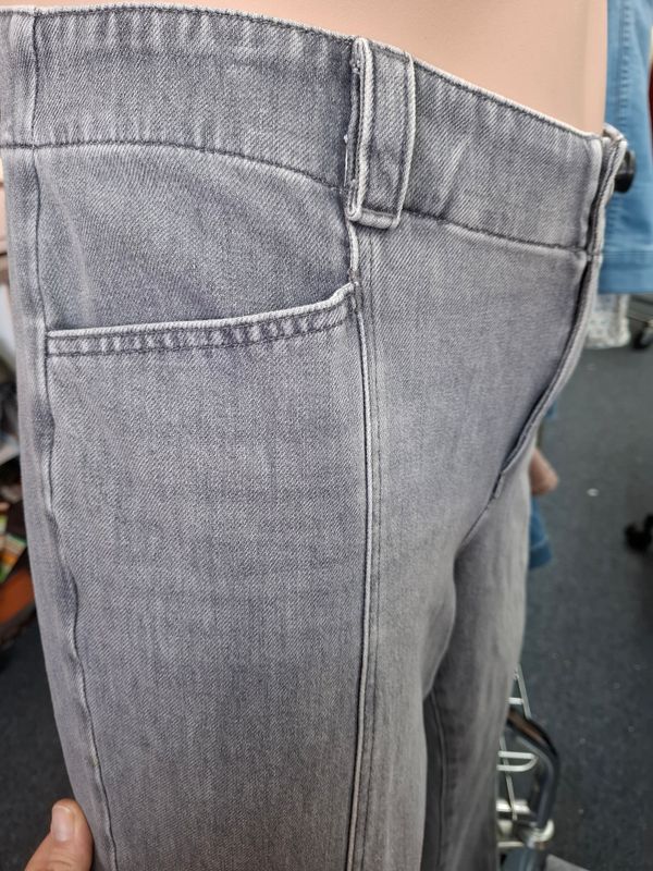 14W Talbots classic jean trouser gray wide leg denim