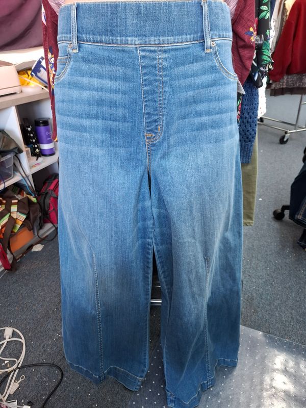 2x/20 Spanx wide leg pull on jeans denim trendy