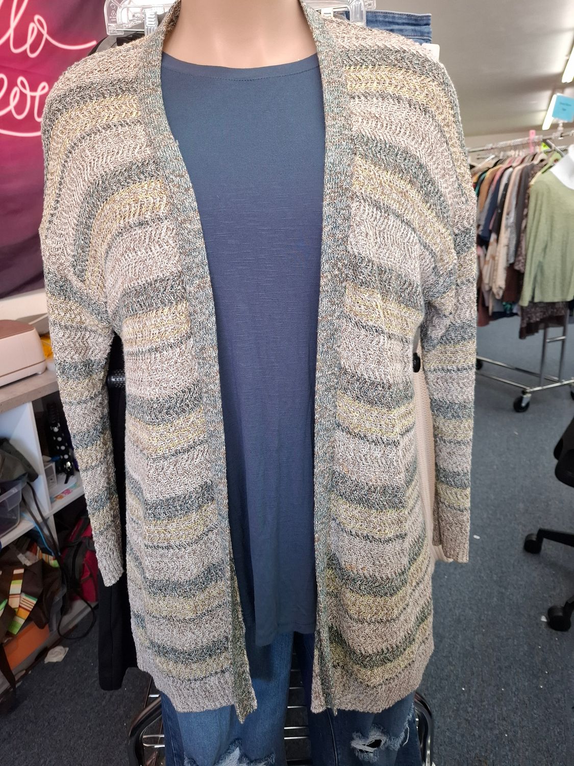 3x Lane Bryant striped glitter cardigan sweater 22/24