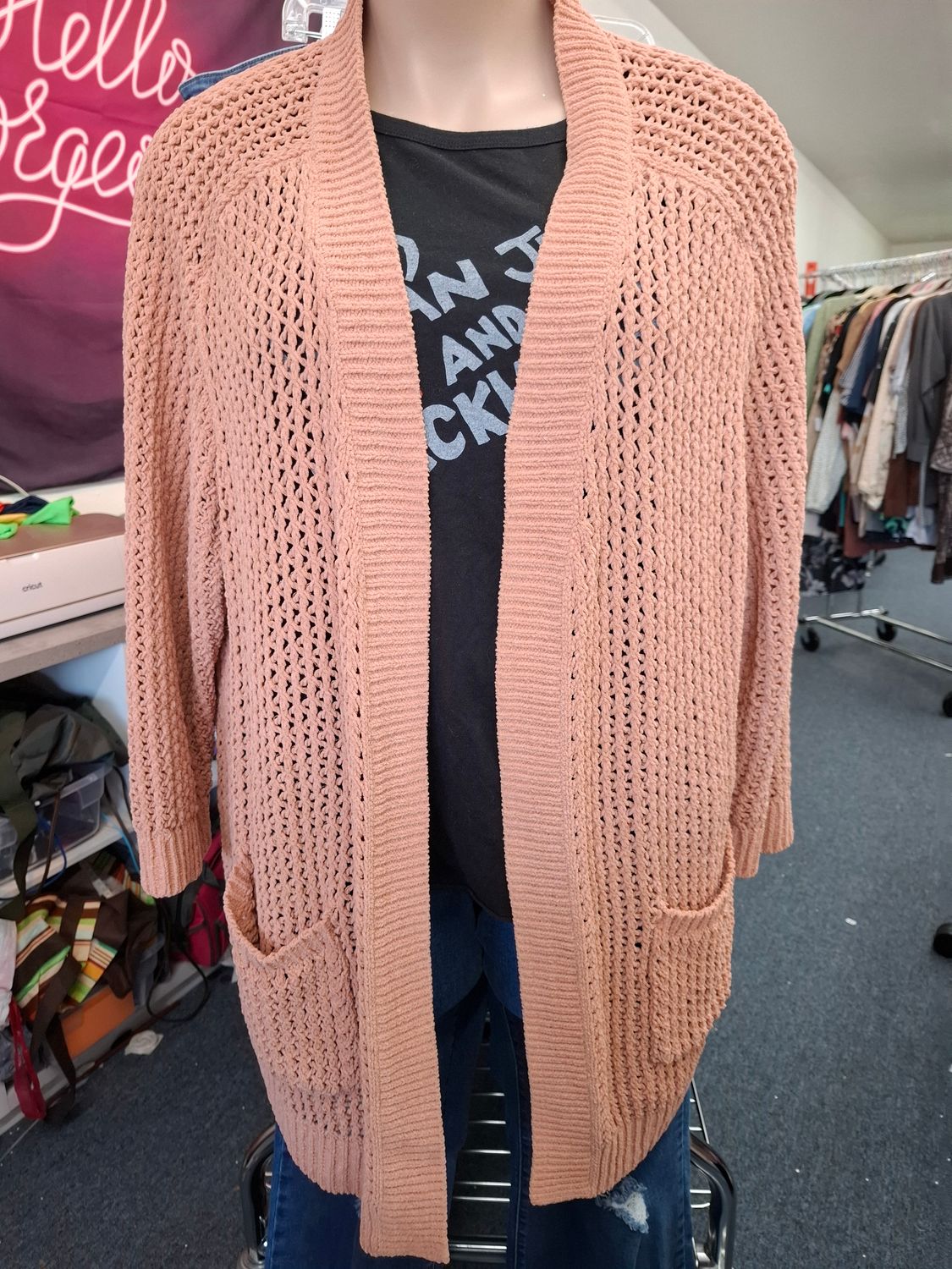 3x Ava &amp; Viv orange chunky knit cardigan sweater