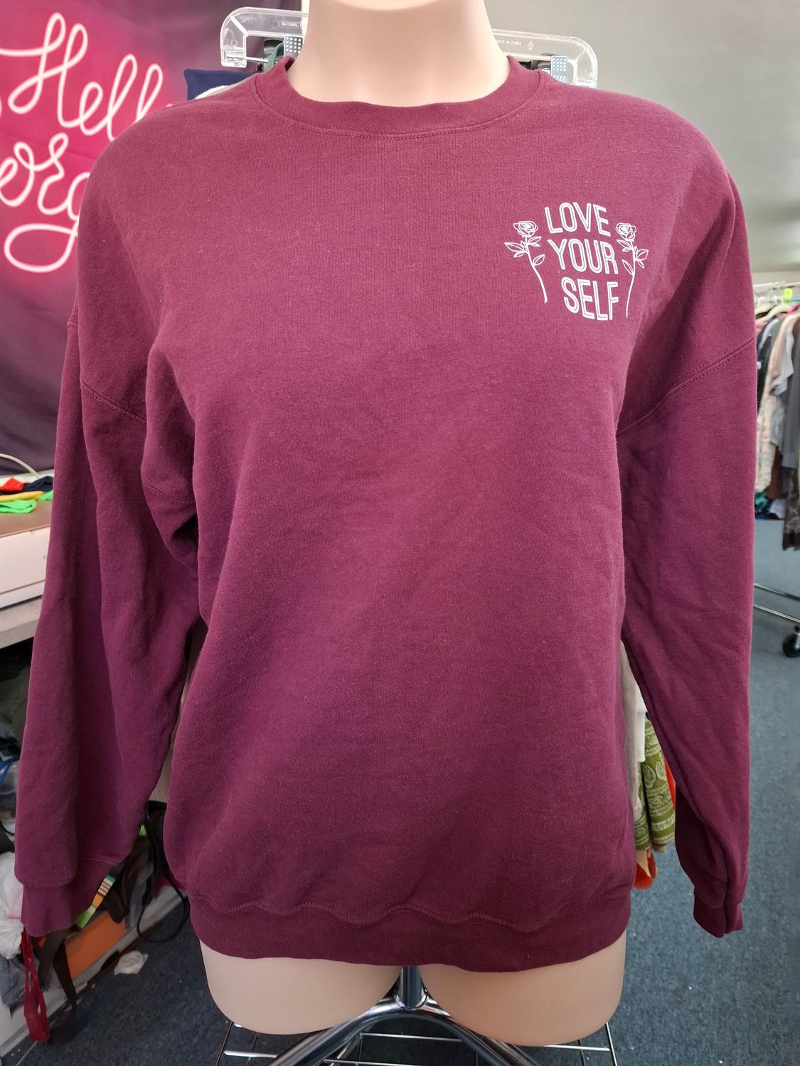 3x Maroon Love Your Self sweatshirt