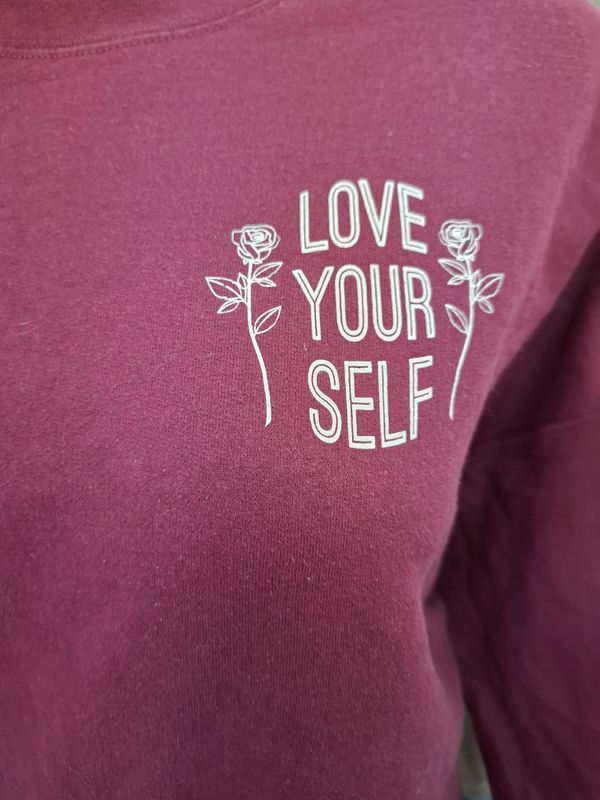3x Maroon Love Your Self sweatshirt