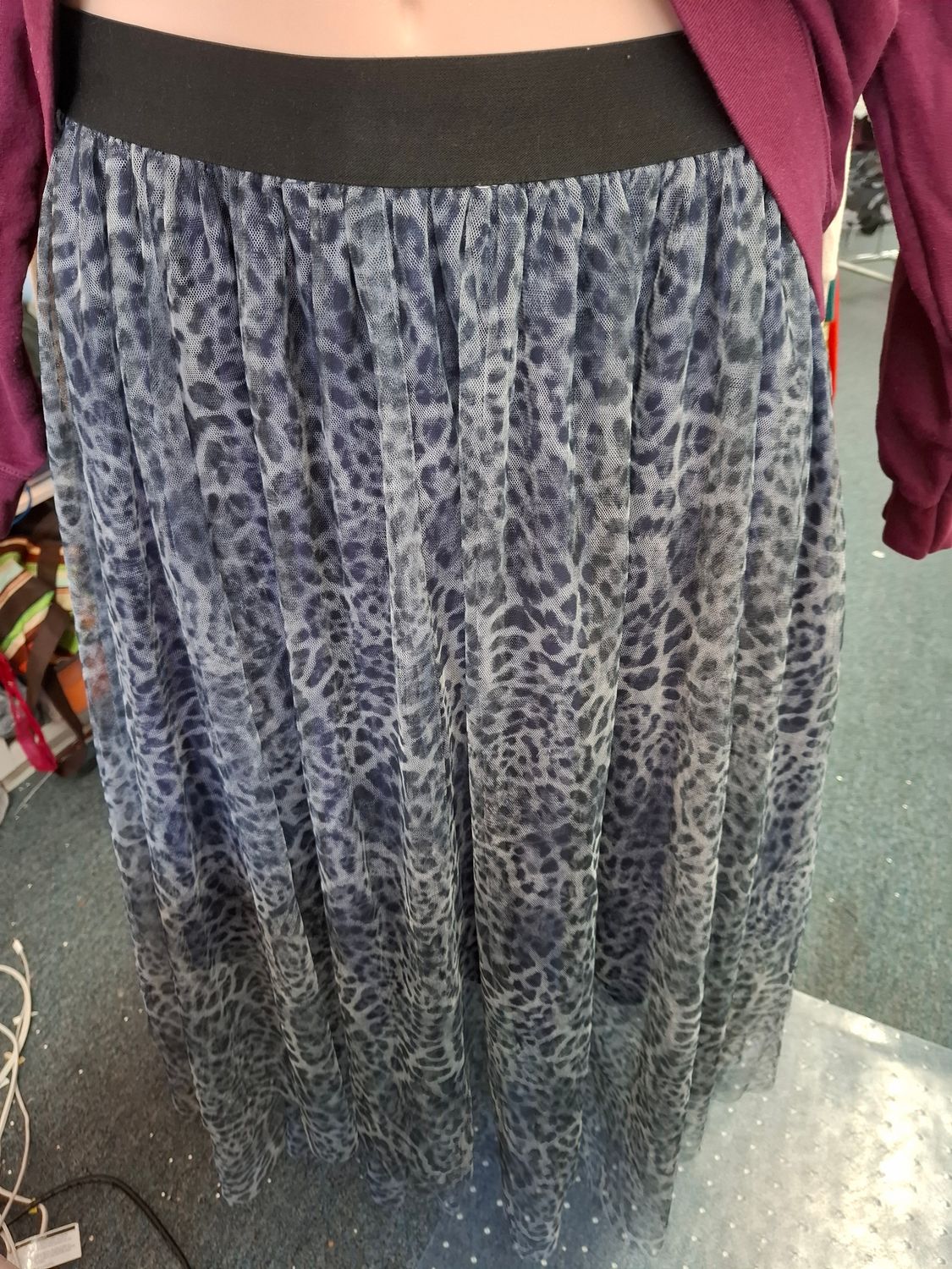 3x Oddi leopard print tulle maxi skirt
