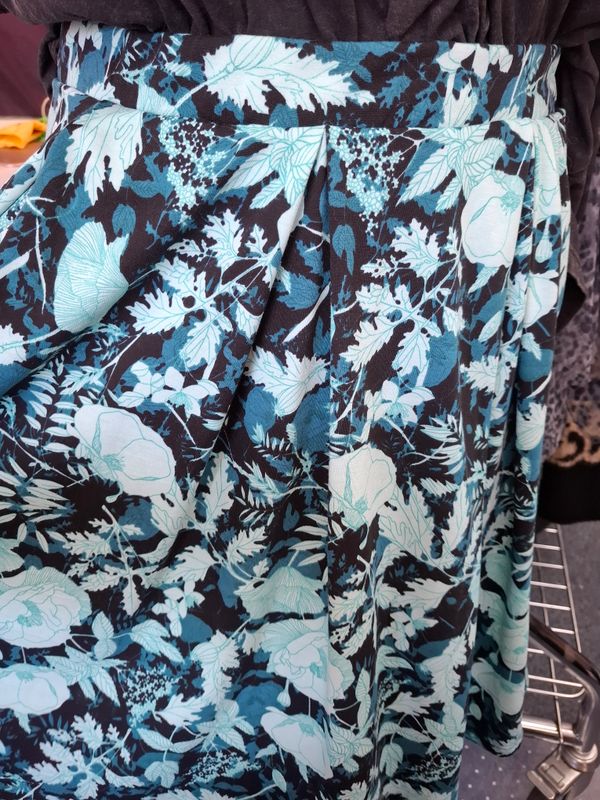 3x Lularoe teal floral Madison skater pleated skirt