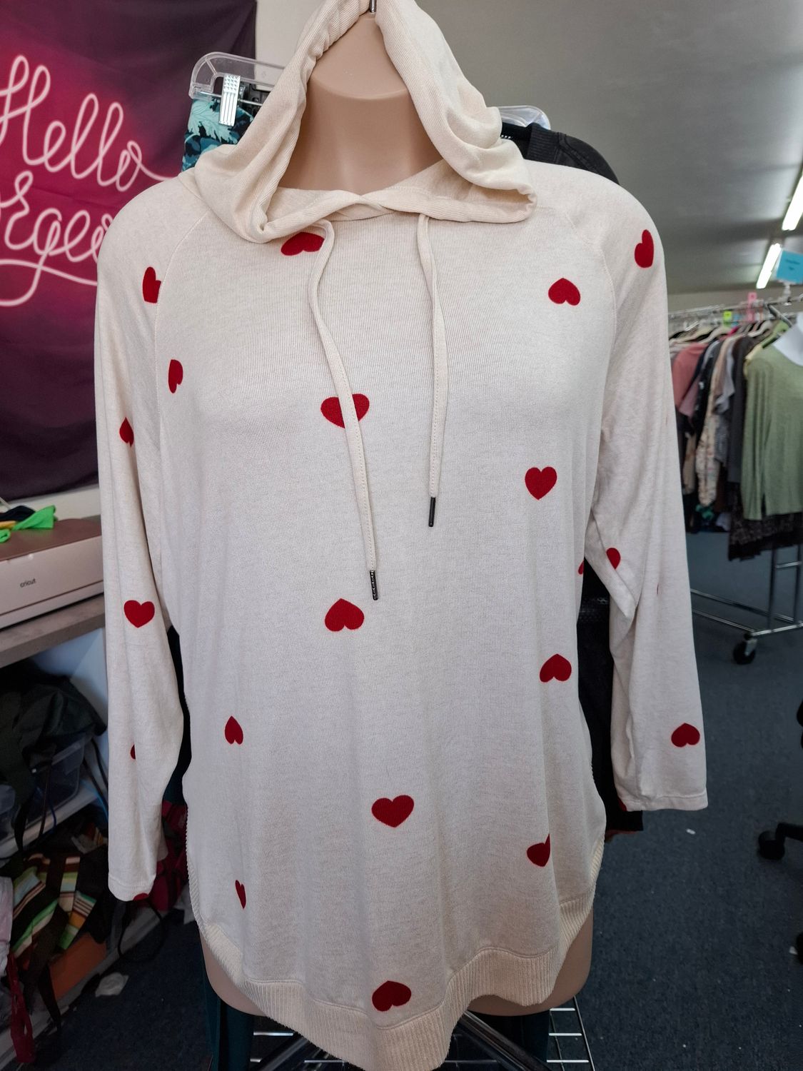 3x Maurices super soft heart print hooded top