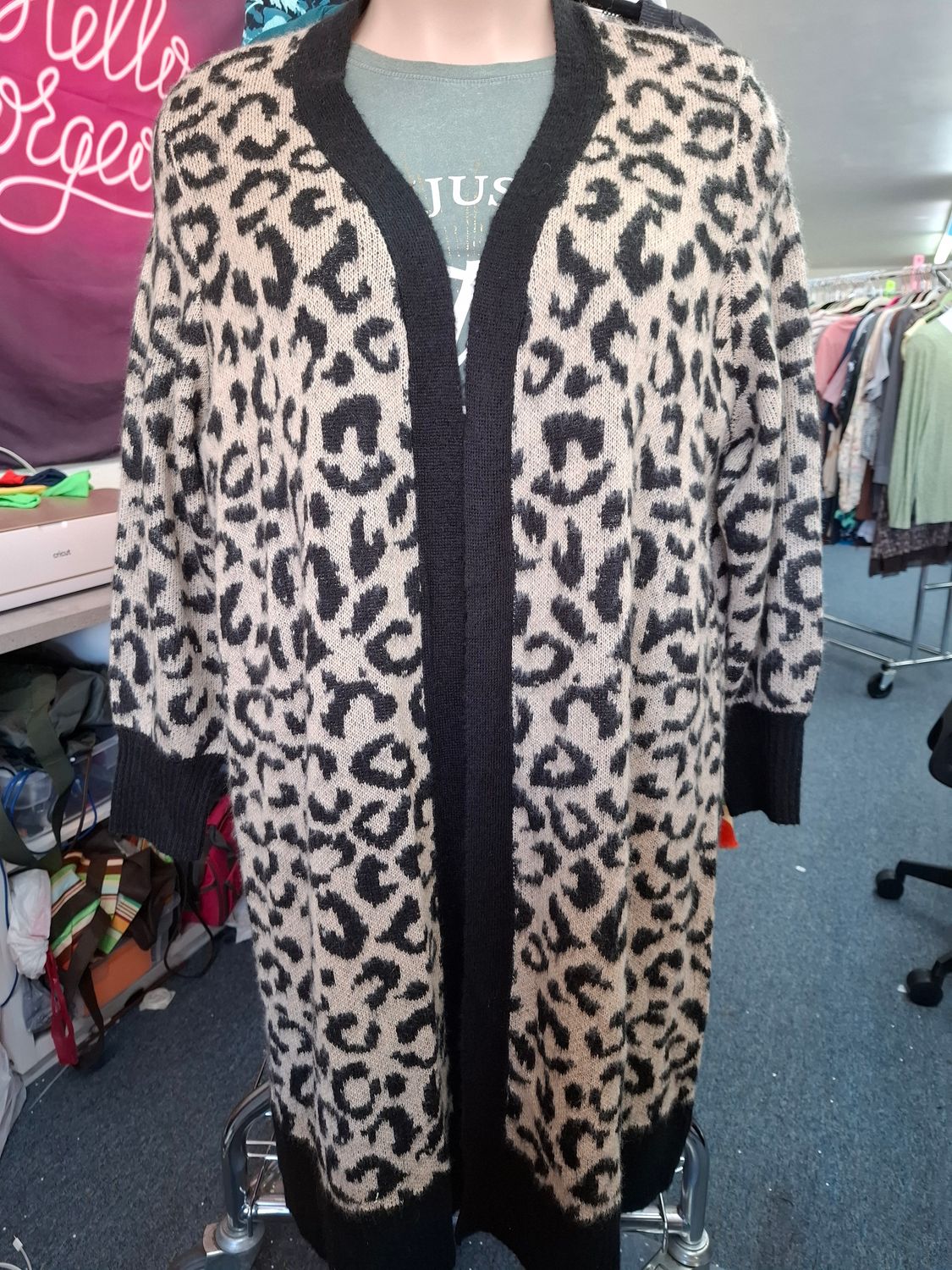 3x Marled Reunited Clothing animal print cardigan sweater