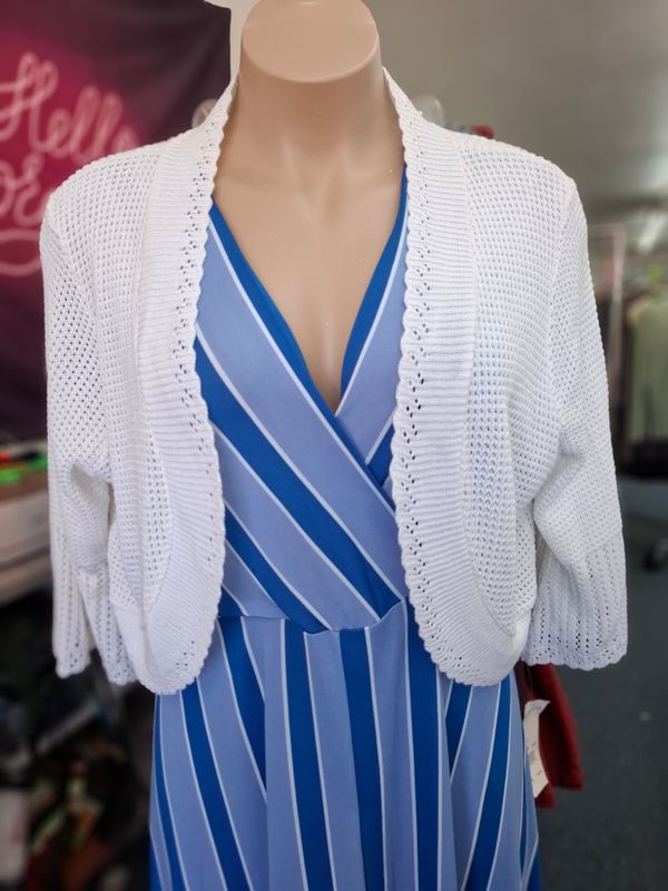 2x Notations NWT white crochet look shrug cardigan