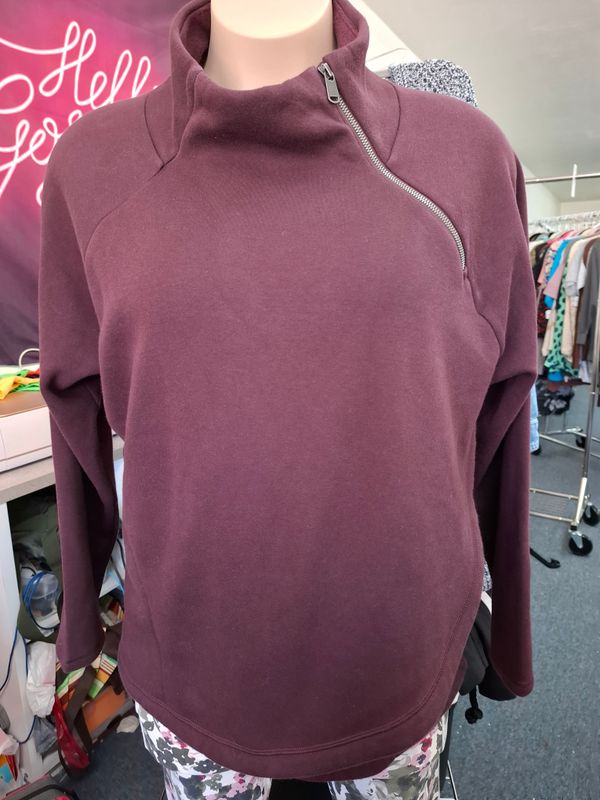 2x Athleta purple half zip cross front sweatshirt