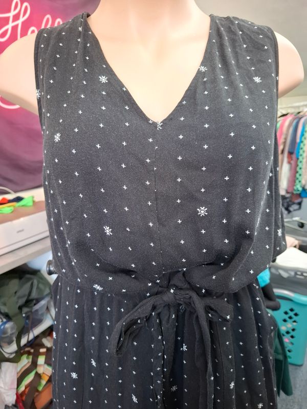 3x 22 Ava &amp; Viv black star print jumpsuit romper