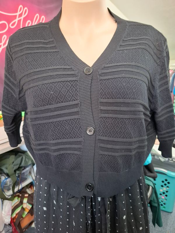 3x Shein Curve black cropped cardigan sweater