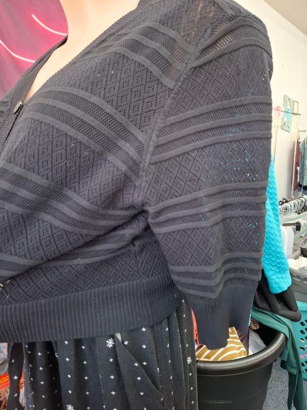 3x Shein Curve black cropped cardigan sweater