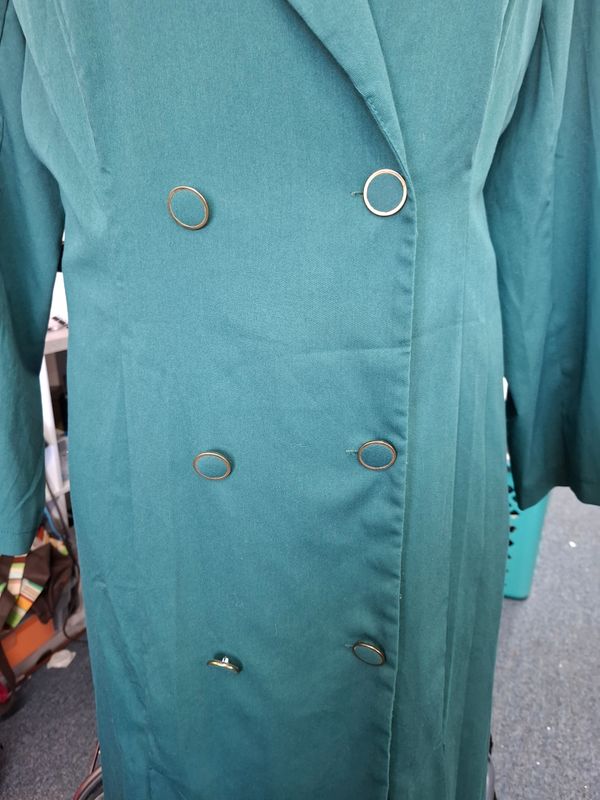 3x Long green blazer jacket with belt no stretch