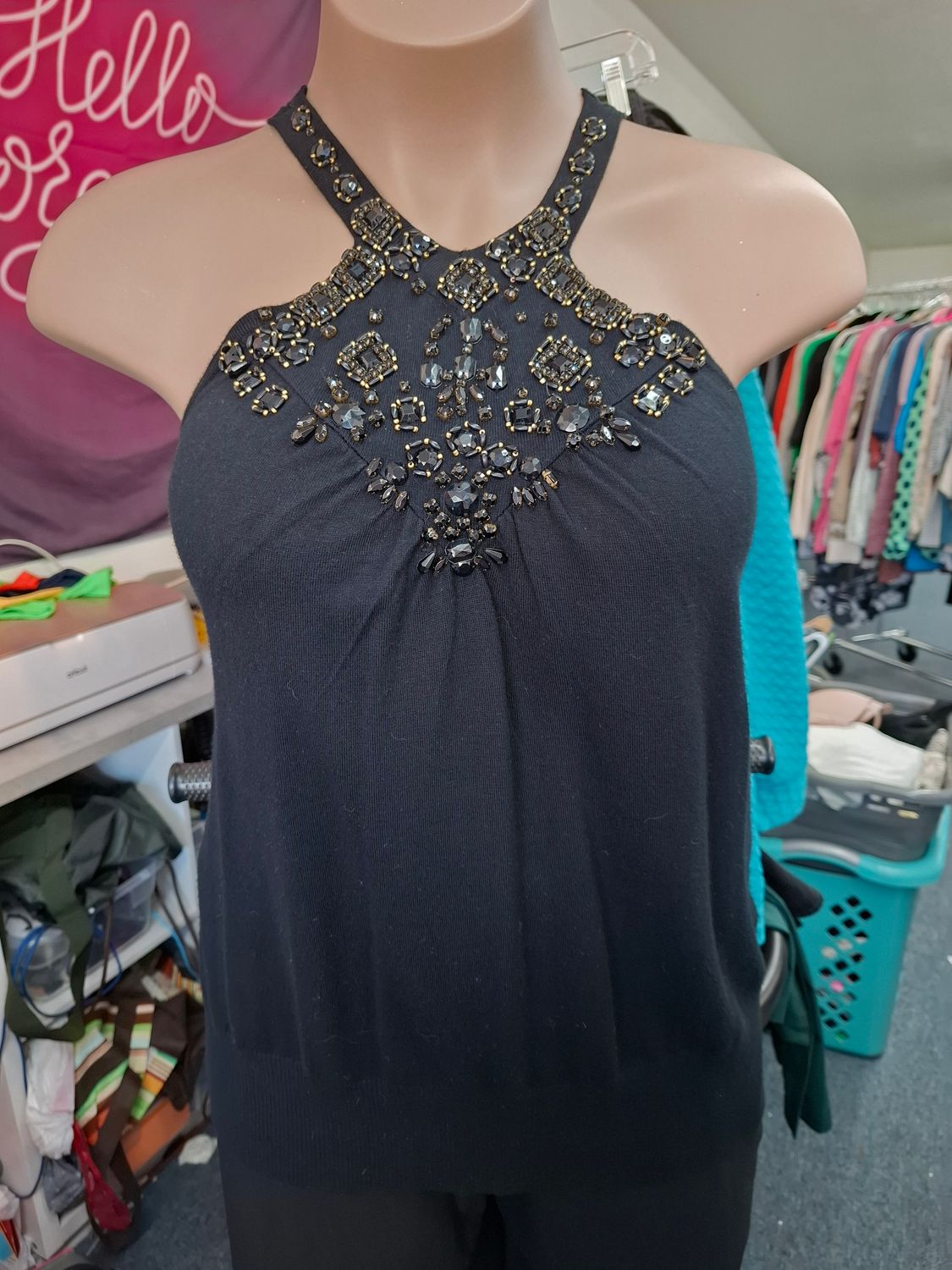 3x Lane Bryant sweater material sleeveless top beading