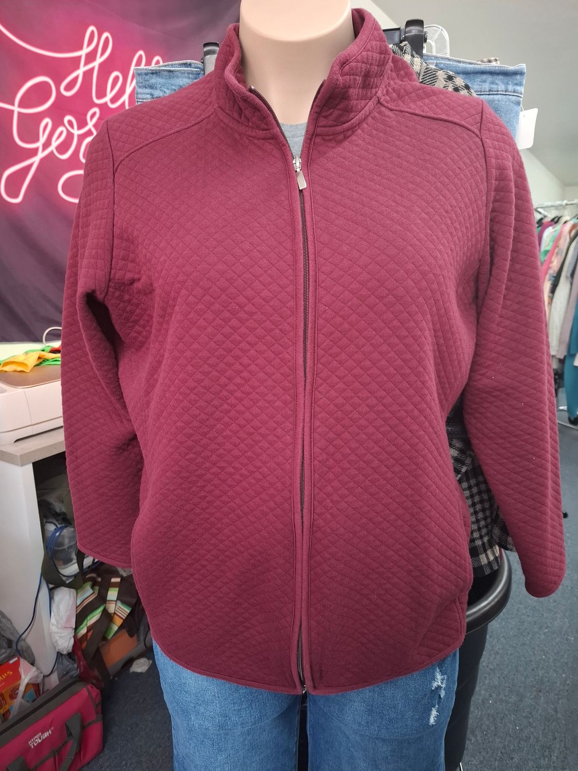 2x Croft &amp; Barrow maroon quilted jacket