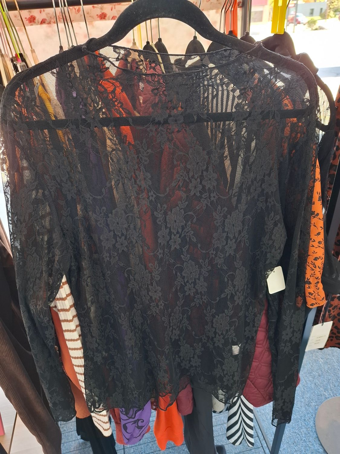 1x Black lace high neck layering top